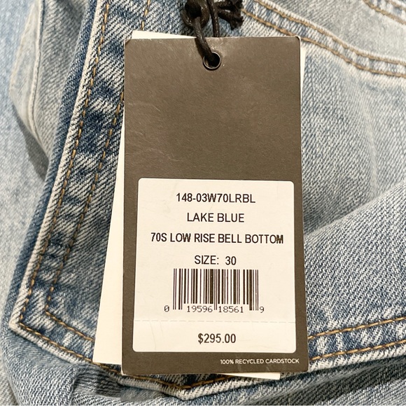 NWT Re/Done Lake Blue Low Rise Bell Bottom Jeans Size 30 - Picture 5 of 7